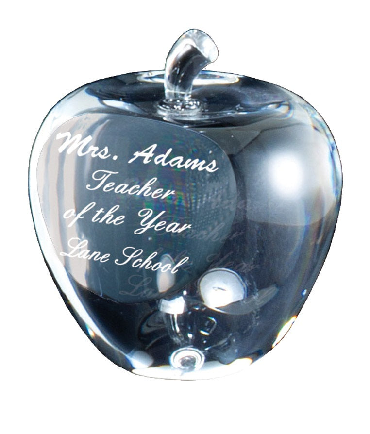 Crystal Apple Paperweight