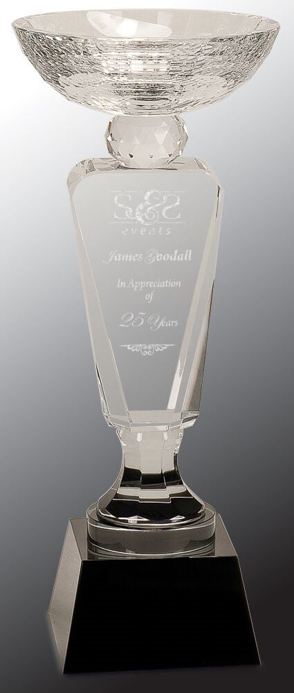 Clear Crystal Cup with Black Pedestal Base