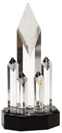 Clear Crystal 5 Rising Diamonds on Black Pedestal Base