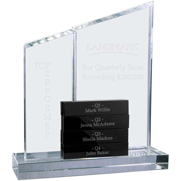 Crystal Perpetual Standing Plaque
