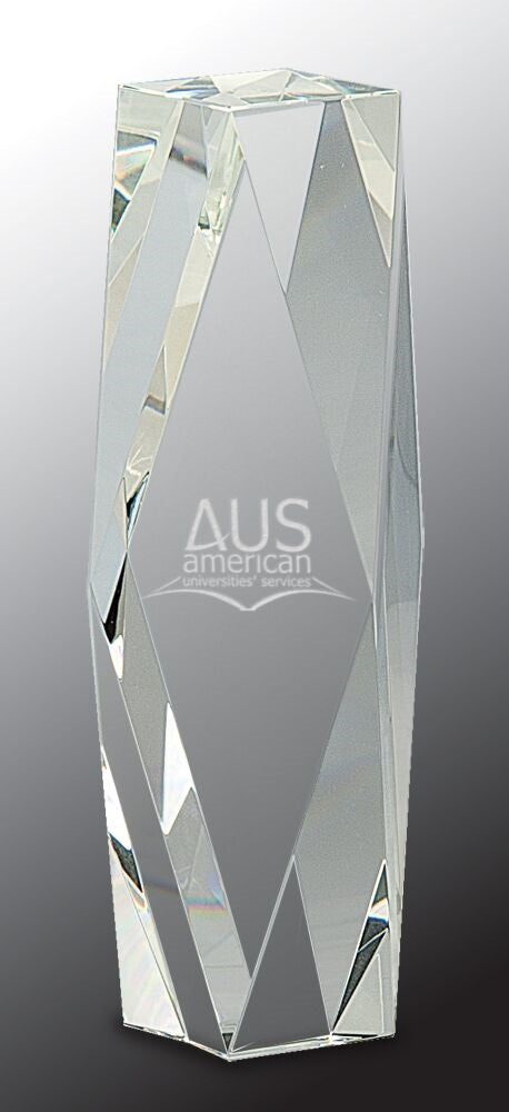 Clear Crystal Facet Tower