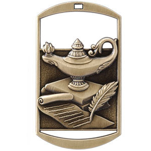 Dog Tag Medal - Lamp of Knowledge