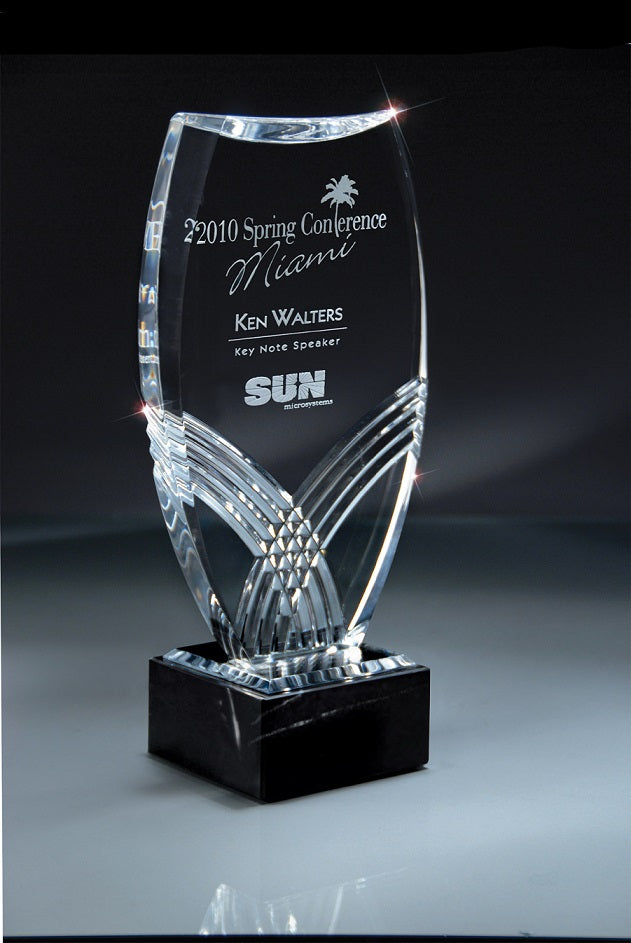 Deep Bevel Nile Award on Black Marble Base