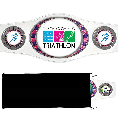 Junior Bright Silver Championship Award Belt - 40"