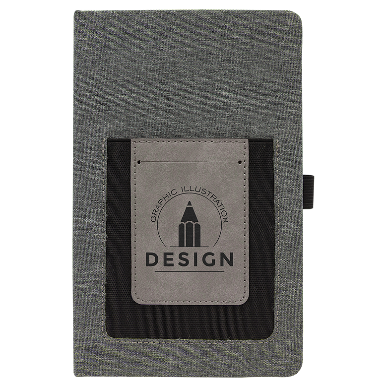 Leatherette Journal with Cell/Card Slot