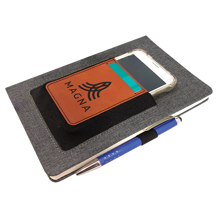 Leatherette Journal with Cell/Card Slot