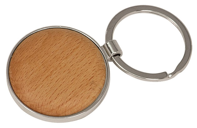 Silver/Wood Keychain