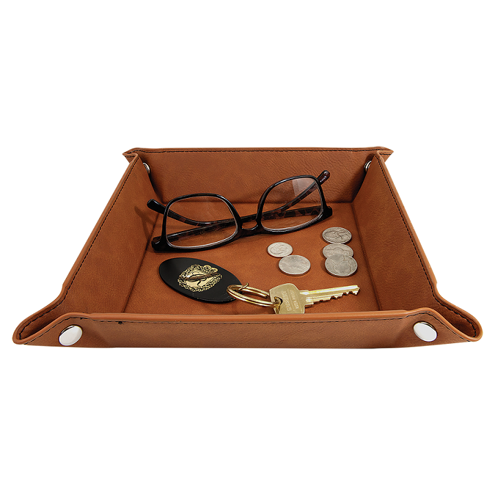 Laserable Leatherette Snap Up Tray