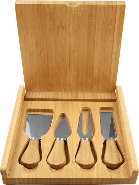 Bamboo Cheese Set with 4 Tools