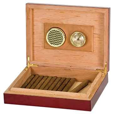 Rosewood Piano Finish Humidor with Hygrometer & Humidifier