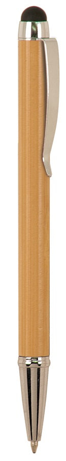 Silver Trim Laserable Pen with Stylus