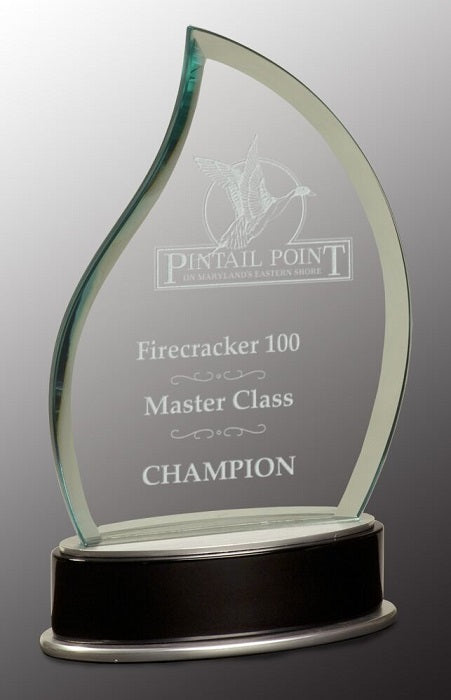 Jade Flame Metro Glass with Silver and Black Piano Finish Base