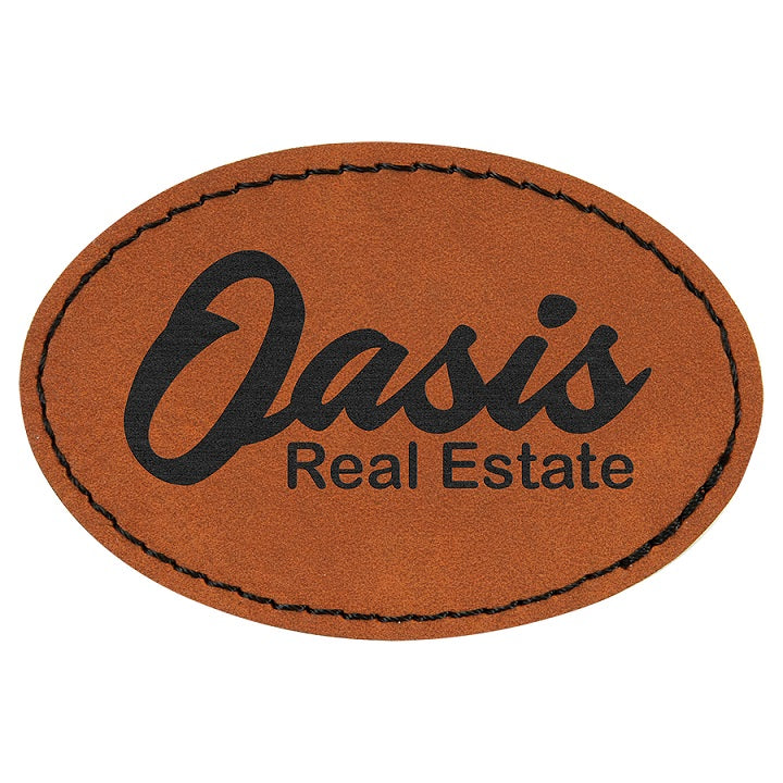 Laserable Leatherette Oval Patches
