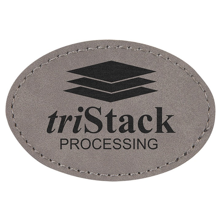 Laserable Leatherette Oval Patches