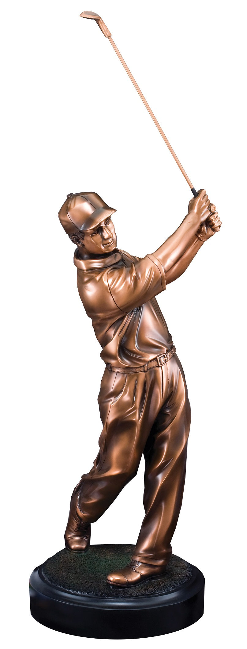 Male Golf Swing Resin on Round Base II