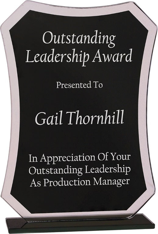 Black Rectangle Reflection Glass Award