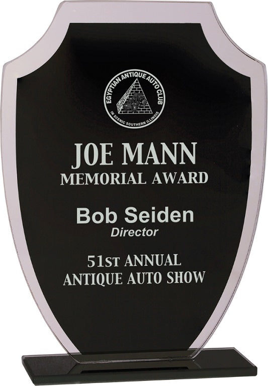 Black Shield Reflection Glass Award
