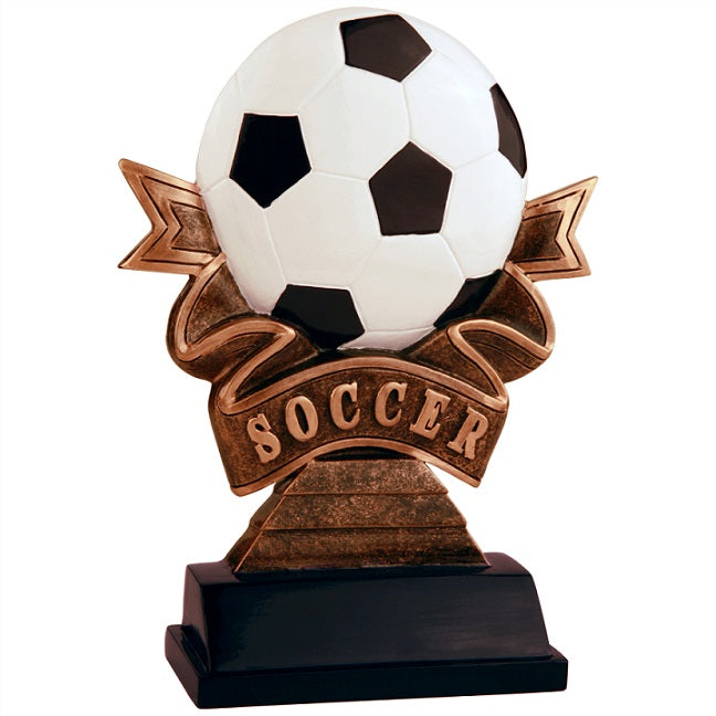 Soccer Ribbon Resin