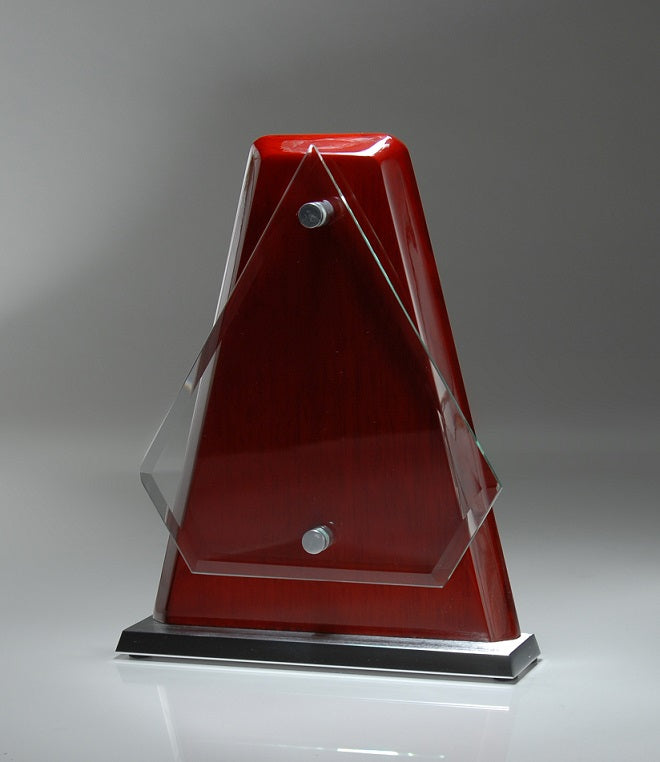 Rosewood Arrow Glass Plaque