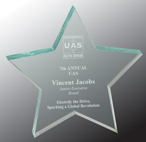 5" x 5" Clear Star Acrylic Paperweight