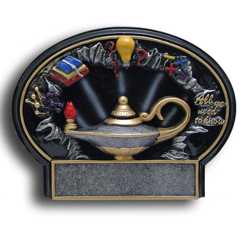 Lamp of Knowledge Burst Thru Resin Plate