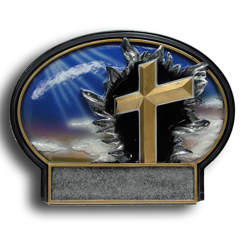 Religious Burst Thru Resin Plate