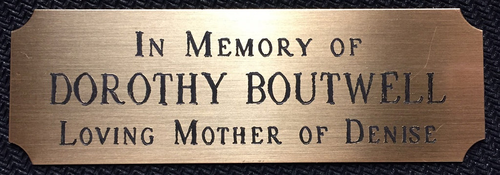 Metal Plate with Custom Diamond Drag Engraving