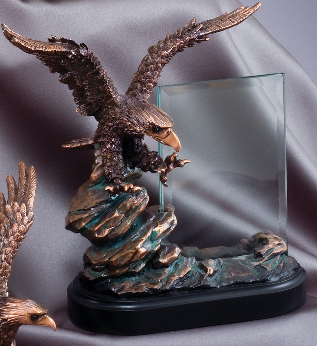 American Eagle - Bronze with Glass Plaque