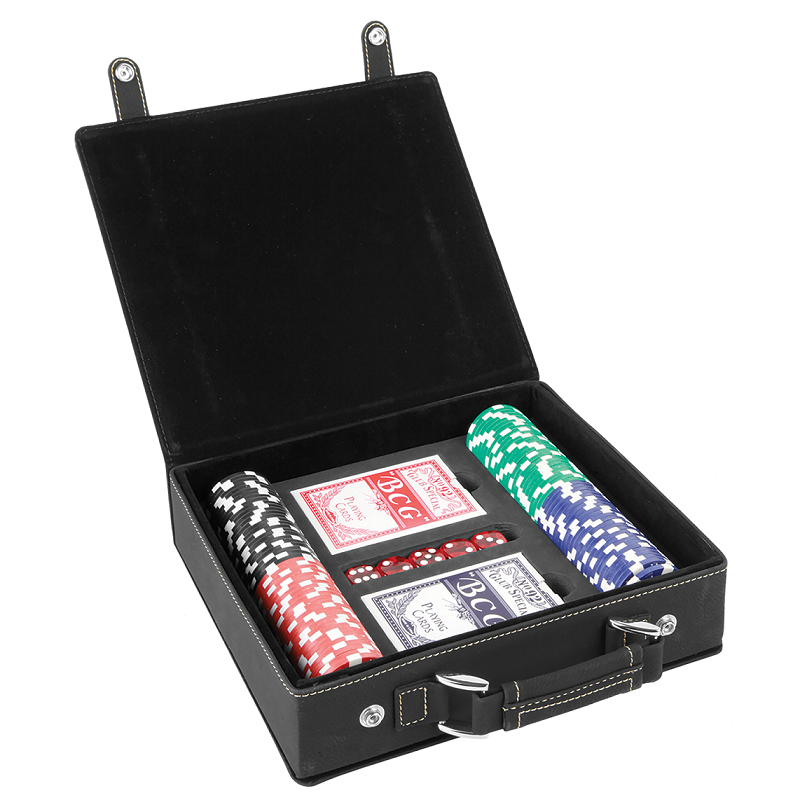 Laserable Leatherette Poker Sets
