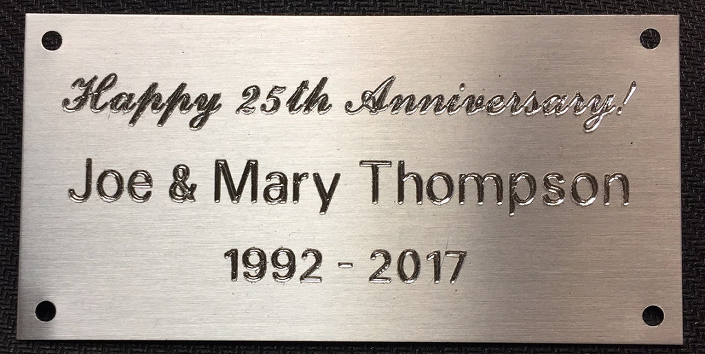 Metal Plate with Custom Diamond Drag Engraving