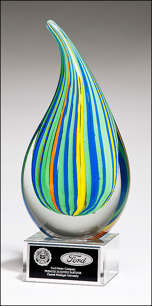 Droplet-Shaped Multi-Color Art Glass