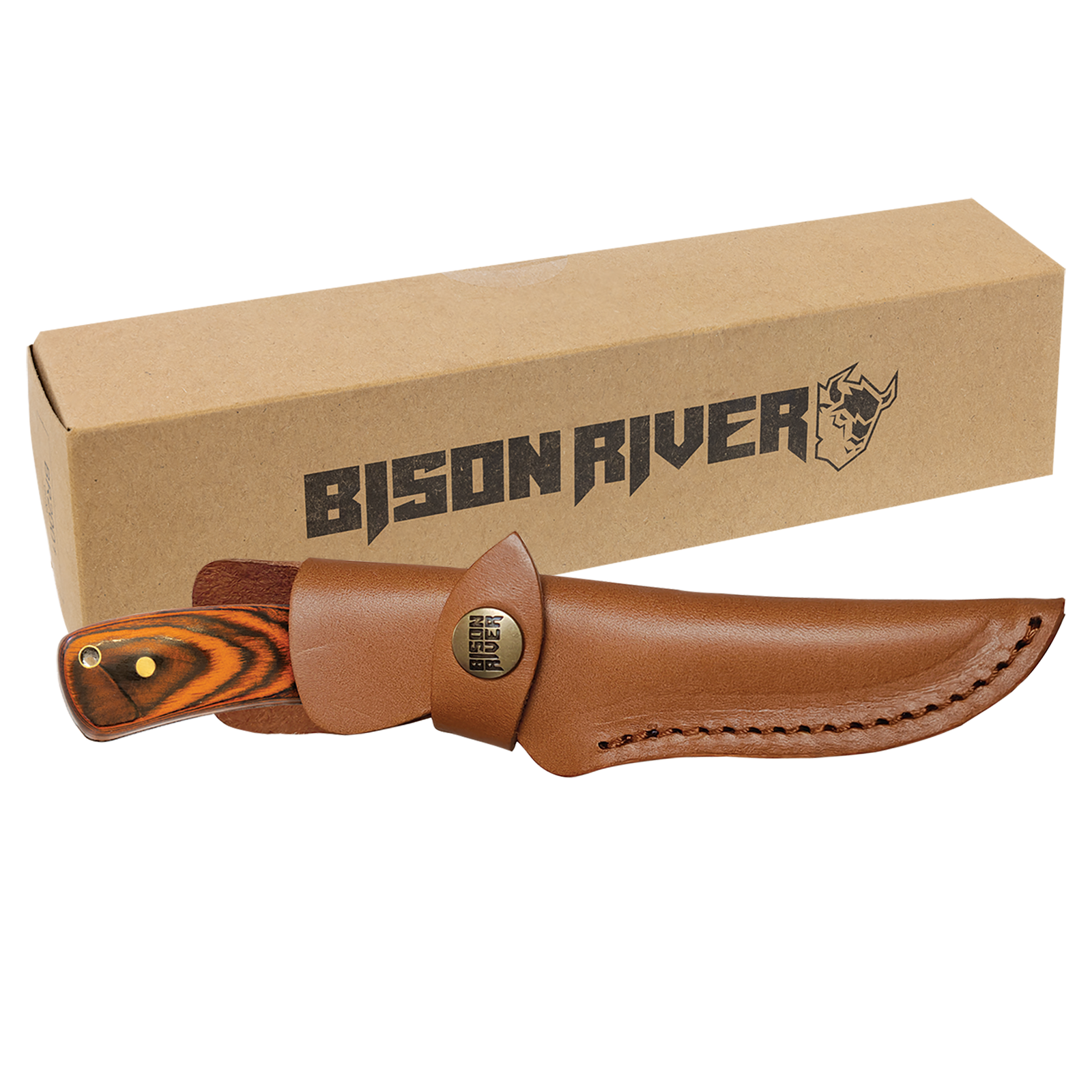 Bison River Fixed Blade Knife with Leather Sheath