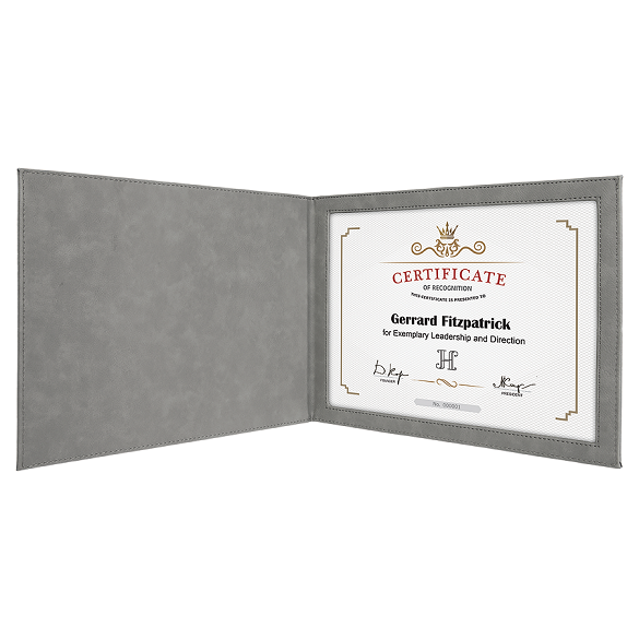 Leatherette Certificate Holder for 8 1/2" x 11"