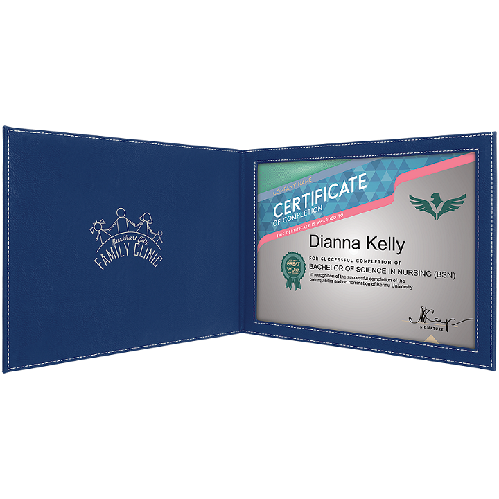 Leatherette Certificate Holder for 8 1/2" x 11"