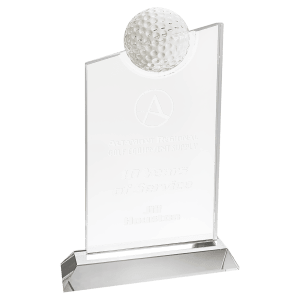 Inset Crystal Golf Ball on Clear Base