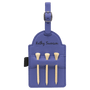 Leatherette Golf Bag Tag with 3 Wooden Tees