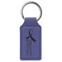 Laserable Leatherette Rectangle Keychain