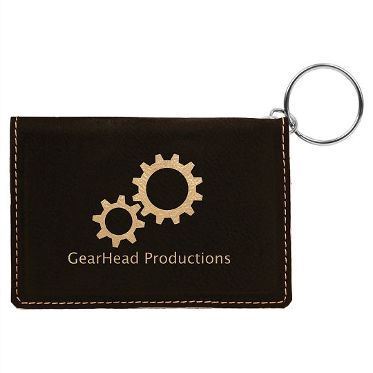 Laserable Leatherette ID Holder Keychains