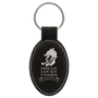 Laserable Leatherette Oval Keychain