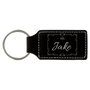 Laserable Leatherette Rectangle Keychain