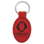 Laserable Leatherette Oval Keychain