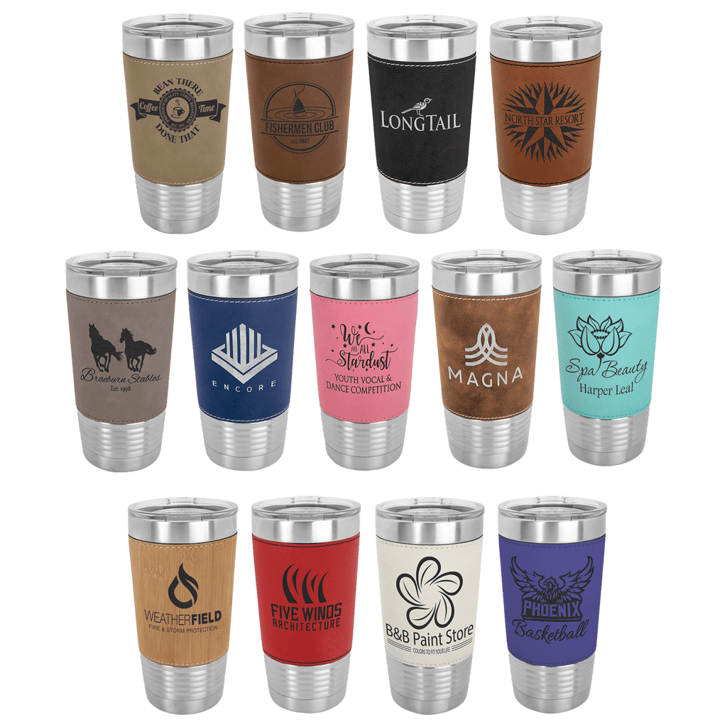 Insulated Leatherette Wrapped Tumbler - 20 oz.