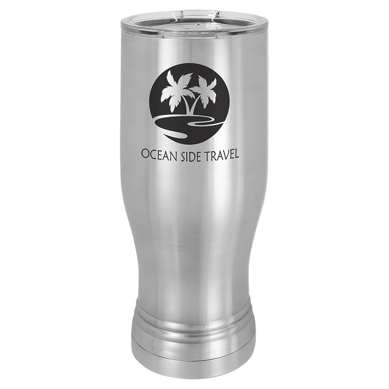 Stainless Steel Polar Camel 20 oz Pilsner w/ Clear Lid