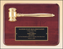 Ruby Piano Gavel Plaque with Metal Gavel