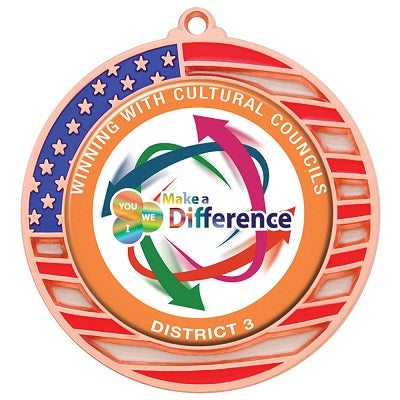 Custom 2.75" American Flag Medal