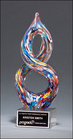 Helix-Shaped Multi-Color Glass Art Award