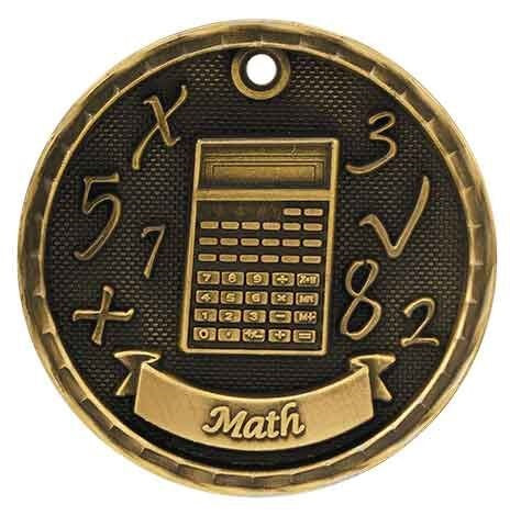 3D Academic Medal - Math