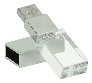8GB Glass USB Flash Drive with White LED
