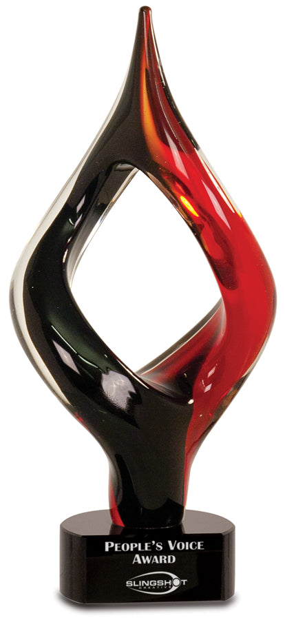 Red & Black Twist Art Glass