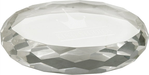 Clear Oval Crystal Paperweight
